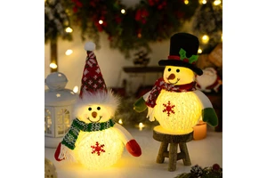 LED Light Cloth Xmas Ornaments Snowman Decorations Christmas Dolls Handmade Factory Price for Christmas Home New Year Holiday