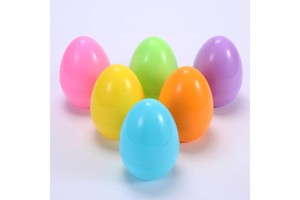 PARTYMENT Colorful Plastic Confetti Filled Easter Egg Surprise Ball with Prize Tickets for Holiday Party Game Fun