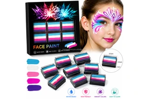 Rainbow Water Activated Split Cake Professional Face Painting Kit Face And Body Paint