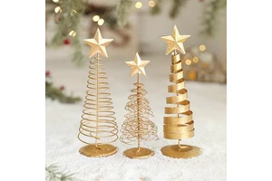 Decorative metal Christmas ornaments available in various styles including minimalist, Nordic, luxury