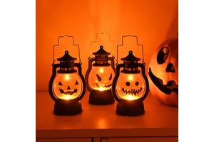 Halloween Hand-Held Pumpkin Lanterns Terrifying Atmosphere Plastic Party Decorations Factory Wholesale