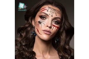 A5 Sheet Rocooart Wholesale New Creative Halloween Zombie Tattoos With Fake Blood Halloween Decoration Mask Face Tattoo Sticker