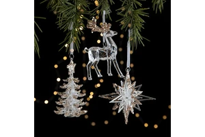 Christmas Decorations Plastic Hanging Ornaments Santa Xmas Pendants Christmas Tree Ornaments