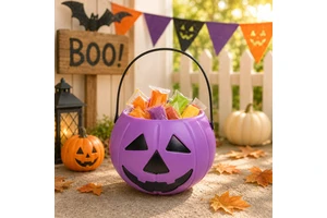Kids Party Supplies Halloween Pumpkin Bucket Candy Basket Halloween Pumpkin Candy Servers Halloween Candy Holders Container
