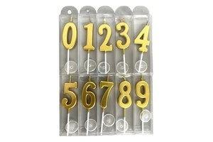 Golden Digital Numbers Shape Birthday Cake Decoration Candles Box Packed Creative Baking Holiday Party Decoration Candles