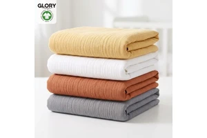 GOTS Certified 100% Organic Cotton Muslin Swaddle Blanket Custom Solid Color Private Label Double Layer Gauze Receiving Wrap