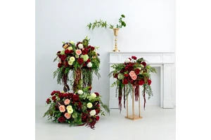 Red&Green Luxurious Wedding and Event Table Centerpiece Floor-standing Silk Flowers New Arrival Wedding Decoration & Supplies