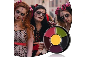 Non Toxic 6-Color Oil-Based Waterproof Long Lasting Face & Body Paint for Christmas Halloween Parties All Ages