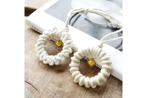 Hand Woven Handmade Modern Style Christmas Cotton Circle Ring Bell Pendant Tree Decoration Home Wall Hanging Gift