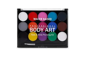 Hadiyah Factory Acrylic 15 Colors Non-toxic Face Paint Body Makeup Oil Brush Halloween Christmas Party Tools