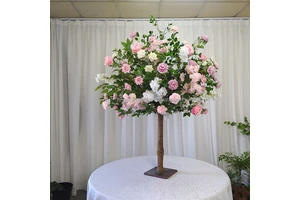 Romantic Colorful Artificial Flower Dining Table for Wedding Event Decoration