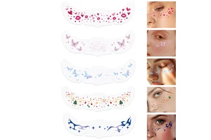 Waterproof Christmas Face Freckles Stickers Cartoon Carnival Party Valentine's Day Eco Friendly Instant Makeup Tattoo Stickers