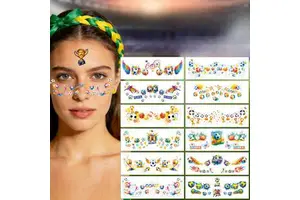 12 Pcs Football Blush Face Tattoos Event Cheerleading Sports Fans Game Day Party Favors Team Spirit Designs Washable Safe Skin