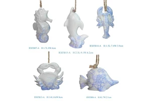 RXFB Handmade Christmas Hanging Ornaments New Ocean Theme Ceramic Holiday Tree Decorations High Quality Wholesale