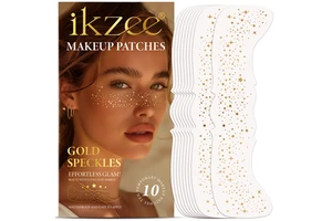 IKZEE Waterproof Gold Christmas Peckle Freckles Patch Set Glitter Freckles Face Makeup Patches Face Tattoo Sticker