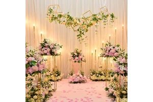 Factory Direct Sales Silk Rose Wedding Table Decoration Artificial Large Blue Pink Red Champagne Flower Ball Flower Centerpieces