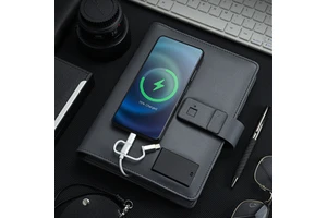 2026 2025 New Design Gift Set Wireless Charger Power Bank Journal Notebook Diary Fingerprint Lock A5 Individual Privacy