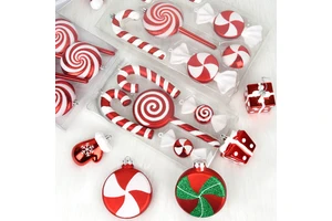 Hanging Xmas Decor Lollipop Ornaments Christmas Candy Ornaments Hanging Glitter Big Christmas Candy Ornaments for Tree