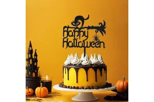 Customizable Happy Halloween Acrylic Cake Topper for Halloween Party Cake Decorating Supplies