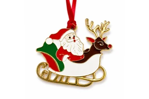 Santa Claus Christmas Ornament Alloy Enamel Hanging Decoration Wholesale Custom Logo
