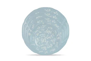 Light Blue Flower Vintage Wholesale Luxury Decorative Spring Garden Style Bone China Wedding Charger Plates
