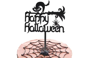 Happy Halloween Acrylic Cake Topper for Party Decorating Supplies Customizable