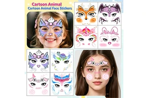 DIY Face Sticker New Facial Animal Cartoon Stickers Suitable Adult Kids Tattoo Stickers for Holiday Party Costume Ball