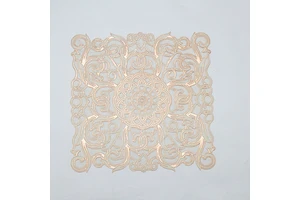 Wedding Rectangle Flower Pvc Vinyl Hollow Placement Table Mats For Dining Table Decorative Dinning Table Mats