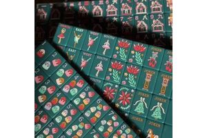 Composite Acrylic Block With Hand Drawn Nutcracker Toy Figure Pattern Standard US MahjongSet For Weekend Friend Table Game Party