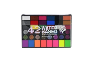 Festival Art case 42 Colors Neon Make up Kids Face Painting Kit Professional Water Based Face Body Paint Palette