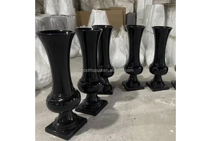 Factory Price Tall Big Black Wedding Flower Stand Tall Table Centerpiece Vase for Table Center Decoration for Event Decoration