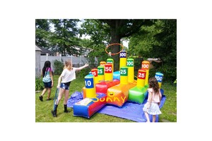 Outdoor Funny Ring Toss Throw Ring Game Inflatable Hoop Toss Party Game for Kids and Adults