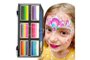 New Arrival Adult & Kids Water-Based Face & Body Paint Palette 6-Color Neon Makeup Markers Adult Art Painting Case