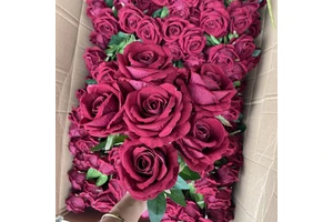 Wholesale Wedding Decor Flowers Velvet Rose Artificial Table Flowers and Stand Decoration for Wedding