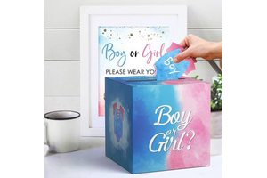 Boy or Girl Gender Reveal Game Box Baby Shower Party Decoration Supplies Voting Box