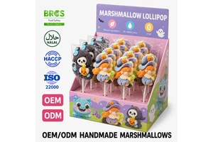 Marshmallow Halal Witch Ghost Gummy Sweet Fruity Lollipop Halloween Candy Wholesale Custom Manufacturer TIK TOK Cartoon