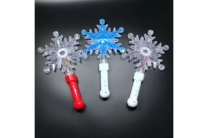 LED Light Snowflake Wand Toy Kids Teens Frozen Christmas Birthday Costume Princess Party Decoration Glowing Flashing Gift Supply