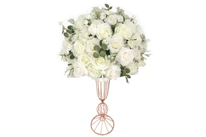 Indoor Events Decorative Wedding Table Centerpieces Flowers Stand White Artificial Rose Peony Flower Floral Arrangements