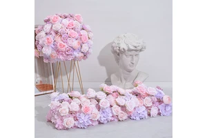 Venlando Eco-Friendly Wedding Table Decoration 50cm 60cm 70cm Fuchsia Plum Rose Purple Silk Artificial Flower Ball Centerpieces