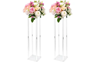 Wedding Decor Table Flower Rack Acrylic Flower Stand Holder Wedding Centerpieces Table Decorations