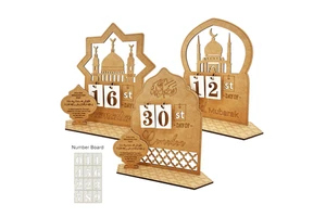 Customized 2025 Wooden Ramadan Advent Calendar Muslim Home Decorations and Eid Ornament Party Decorations Gift