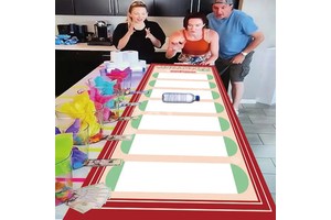 Party Game for Kids & Adults Fun Challenge Activity for Family Gatherings Birthdays & Holidays Bottle Roll Game Mat