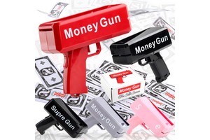 Wholesale Plastic Money Rain Gun Toy Shot Spray Custom Logo Real Party Game Novelty Customized Money Gun