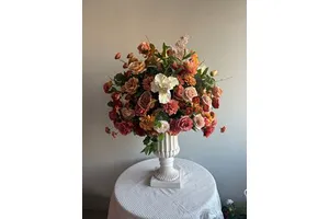 Luxury Wedding Decoration Table Centerpiece Floral Silk Artificial Rose Champagne Coral Blush Autumn Colors Centerpiece Flower