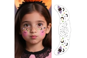 Safe Non-toxic Children's Christmas Halloween Water Paper Temporary Tatoo Sticker for Kids Face Decoration