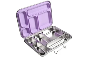 Aohea Modern Stainless Steel Leak-Proof Lunch Bento Box For Kids For Kitchen & Camping Food Storage & Container Use