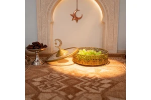 New Arrival Middle East Metal Tray Snack Fruit Platter Islam Ironwork Ornament Eid Mubarak Party Decoration Ramadan Supplies