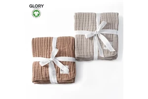Custom 6 Layers 47*47" Multi-layer Organic 100% Cotton Baby Quilt Infant Muslim Blanket 120x120cm