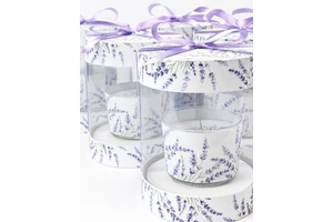 Personalized Wedding Transparent Scented Candle Bow Ribbon Contenant Gift Custom Box Rigid Paper Luxury Candle Packaging Boxes