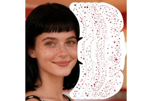 Custom Glitter Metallic Red Foil Face Freckle Stickers Temporary Tattoo Dots for Festival Makeup Safe Non-Toxic